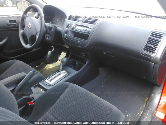1HGEM22335L027651 - 2005 HONDA CIVIC DX VP 红色 照片 5