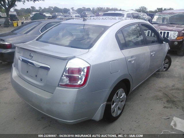 3N1AB6AP5BL694464 - 2011 NISSAN SENTRA 2.0/2.0S/SR/2.0SL SILVER photo 4