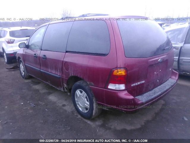 2FMDA51493BB15353 - 2003 FORD WINDSTAR LX RED photo 3