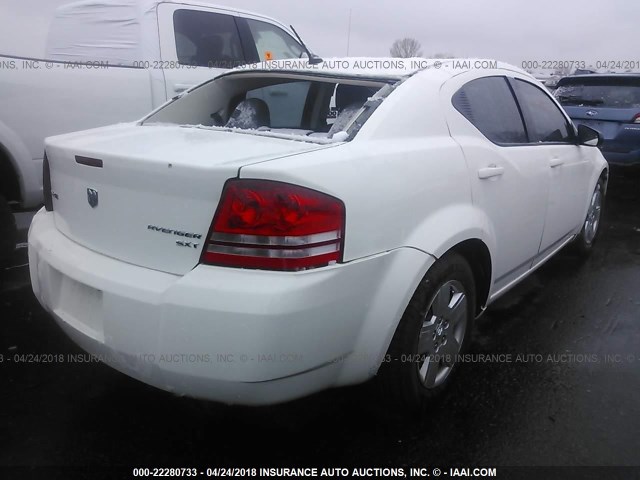 1B3CC4FB8AN236132 - 2010 DODGE AVENGER SXT WHITE photo 4