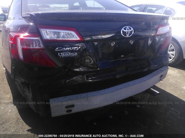 4T1BF1FK2CU111678 - 2012 TOYOTA CAMRY SE/LE/XLE BLACK photo 6
