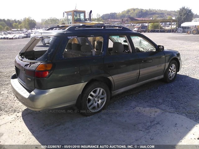 4S3BH6655Y6638289 - 2000 SUBARU LEGACY OUTBACK GREEN photo 4