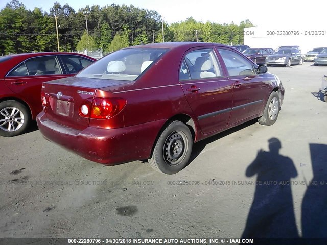 2T1BR32E73C000547 - 2003 TOYOTA COROLLA CE/LE/S RED photo 4