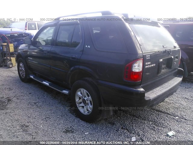 4S2CK58W924339045 - 2002 ISUZU RODEO S/LS/LSE BLACK photo 3