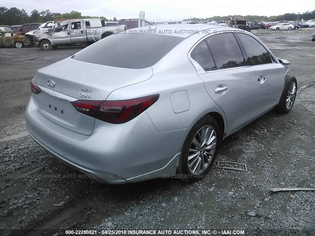 JN1CV7AP8JM240512 - 2018 INFINITI Q50 PURE/LUXE SILVER photo 4