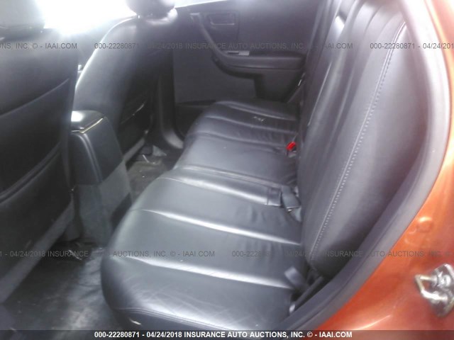 JN8AZ08W73W205355 - 2003 NISSAN MURANO SL/SE ORANGE photo 8