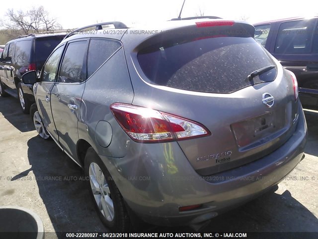 JN8AZ1MW1CW214385 - 2012 NISSAN MURANO S/SL/LE GRAY photo 3