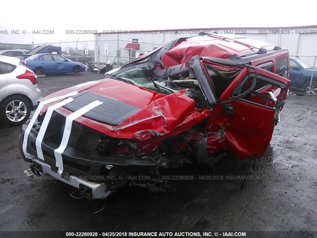 5GTEN13E398140183 - 2009 HUMMER H3 RED photo 2