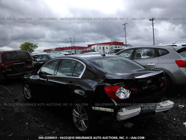 JN1DV6AP6BM830384 - 2011 INFINITI G25 JOURNEY BLACK photo 3