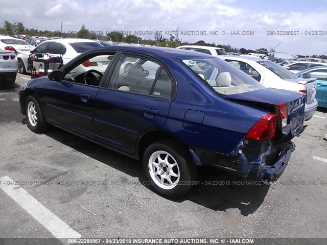 2HGES16324H611755 - 2004 HONDA CIVIC DX VP BLUE photo 3