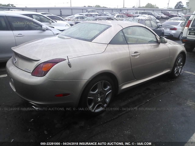 JTHFN48Y420031816 - 2002 LEXUS SC 430 GOLD photo 4