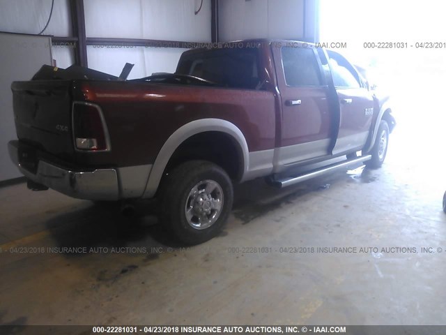 3C6UR5FL3DG575935 - 2013 RAM 2500 LARAMIE ORANGE photo 4