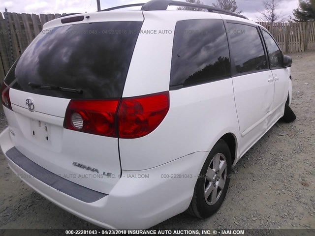 5TDZA23C06S571113 - 2006 TOYOTA SIENNA CE/LE WHITE photo 4