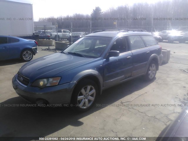 4S4BP61C967350383 - 2006 SUBARU LEGACY OUTBACK 2.5I BLUE photo 2