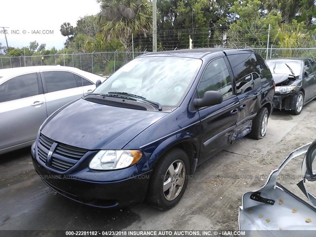 1D4GP45R06B583534 - 2006 DODGE CARAVAN SXT BLUE photo 2