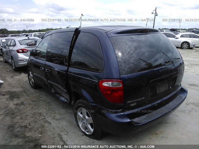 1D4GP45R06B583534 - 2006 DODGE CARAVAN SXT BLUE photo 3