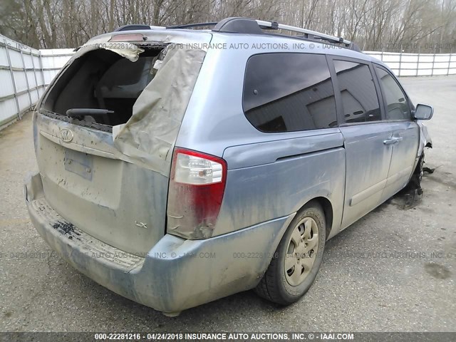 KNDMB233486208047 - 2008 KIA SEDONA EX/LX BLUE photo 4