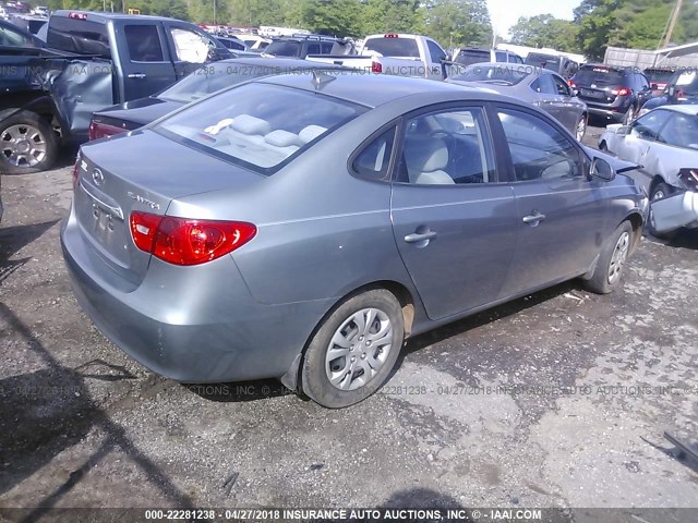 KMHDU4ADXAU862369 - 2010 HYUNDAI ELANTRA BLUE/GLS/SE GRAY photo 4