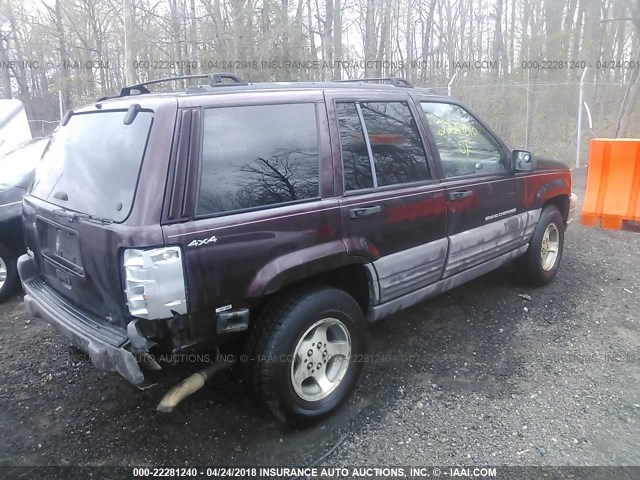 1J4GZ58S8WC242978 - 1998 JEEP GRAND CHEROKEE LAREDO/TSI PURPLE photo 4