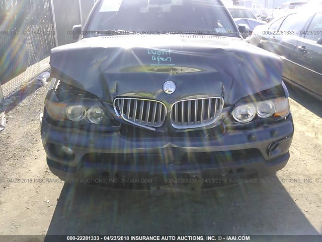 5UXFB53566LV20816 - 2006 BMW X5 4.4I GRAY photo 6
