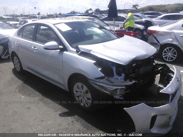 3KPA24AB8JE049770 - 2018 KIA RIO LX/S SILVER photo 1