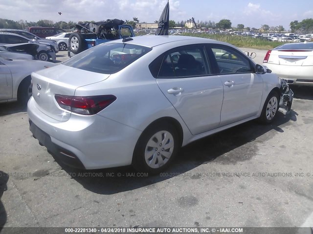 3KPA24AB8JE049770 - 2018 KIA RIO LX/S SILVER photo 4