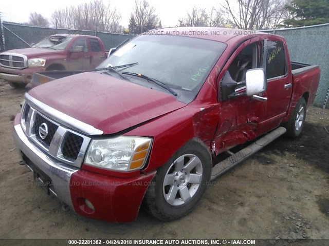 1N6AA07B95N509309 - 2005 NISSAN TITAN XE/SE/LE RED photo 2