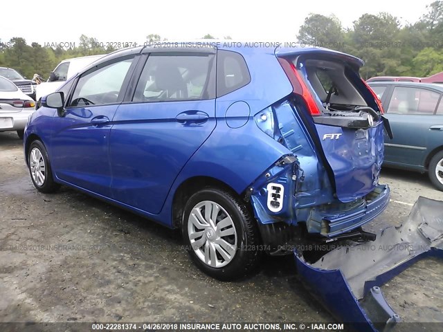 3HGGK5G51FM758797 - 2015 HONDA FIT LX BLUE photo 3