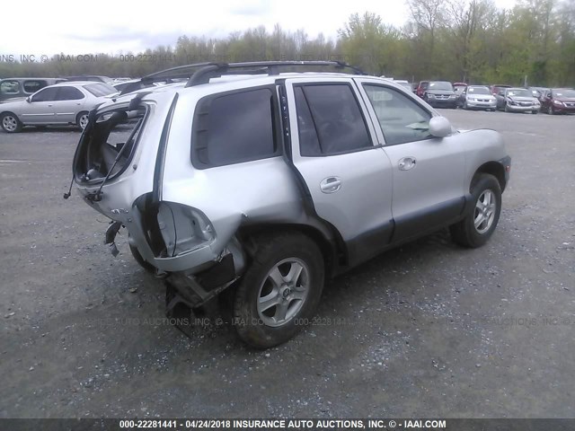 KM8SC13D44U842984 - 2004 HYUNDAI SANTA FE GLS/LX SILVER photo 4