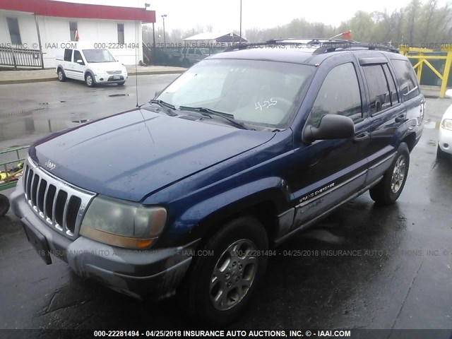 1J4GW48SXYC322787 - 2000 JEEP GRAND CHEROKEE LAREDO BLUE photo 2