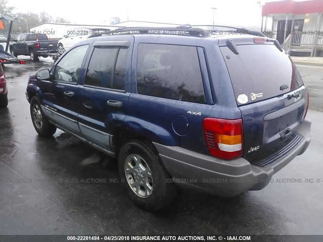 1J4GW48SXYC322787 - 2000 JEEP GRAND CHEROKEE LAREDO BLUE photo 3