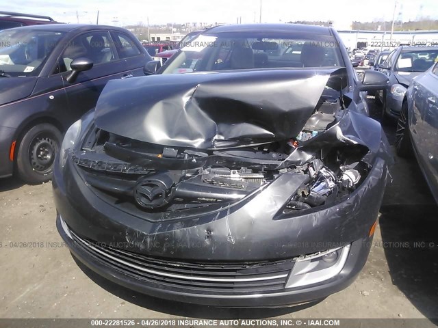 1YVHZ8DH2D5M00605 - 2013 MAZDA 6 TOURING GRAY photo 6