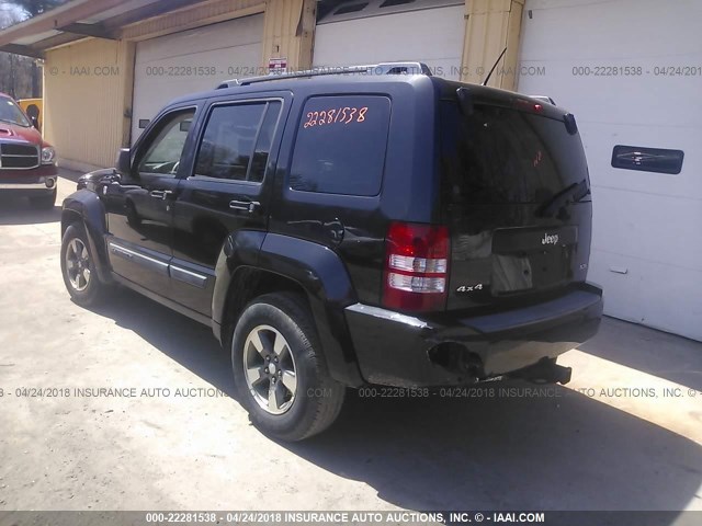 1J8GN28K18W155398 - 2008 JEEP LIBERTY SPORT BLACK photo 3