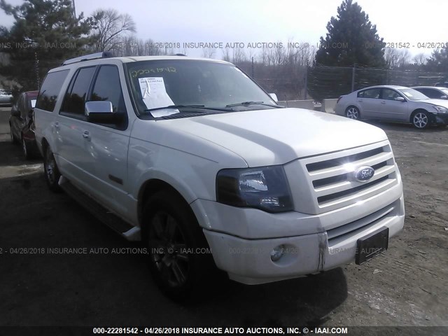 1FMFK20587LA13076 - 2007 FORD EXPEDITION EL LIMITED WHITE photo 1