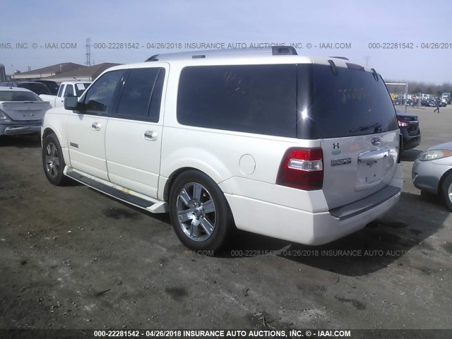 1FMFK20587LA13076 - 2007 FORD EXPEDITION EL LIMITED WHITE photo 3