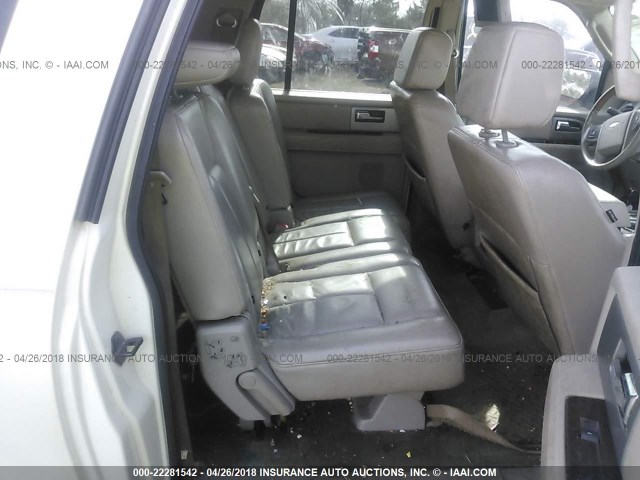 1FMFK20587LA13076 - 2007 FORD EXPEDITION EL LIMITED WHITE photo 8