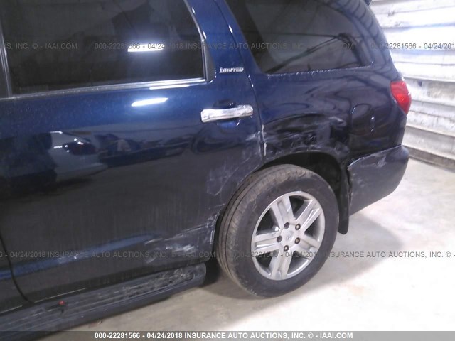 5TDBY68A68S023311 - 2008 TOYOTA SEQUOIA LIMITED BLUE photo 6