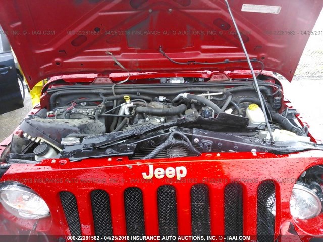 1J4AA2D11AL129519 - 2010 JEEP WRANGLER SPORT أحمر صورة 10