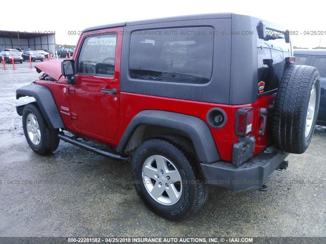 1J4AA2D11AL129519 - 2010 JEEP WRANGLER SPORT أحمر صورة 3