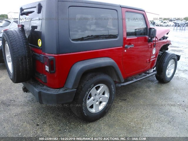 1J4AA2D11AL129519 - 2010 JEEP WRANGLER SPORT أحمر صورة 4