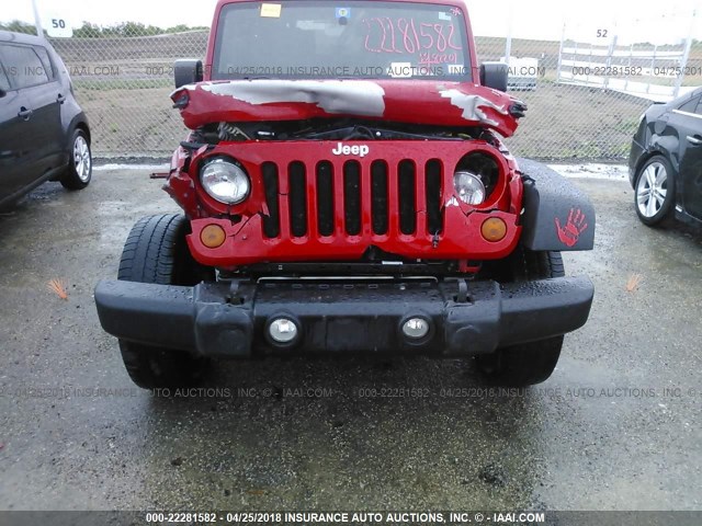 1J4AA2D11AL129519 - 2010 JEEP WRANGLER SPORT أحمر صورة 6