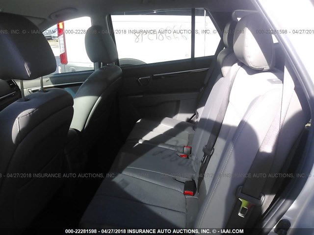 5XYZHDAG9BG049388 - 2011 HYUNDAI SANTA FE SE SILVER photo 8