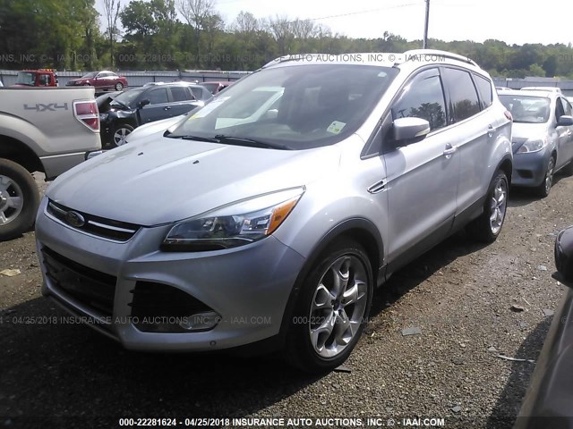 1FMCU0J9XEUA94799 - 2014 FORD ESCAPE TITANIUM SILVER photo 2