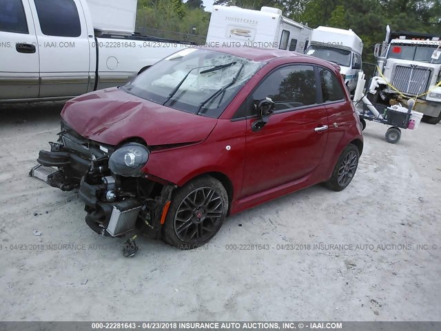 3C3CFFFH4GT126018 - 2016 FIAT 500 ABARTH RED photo 2