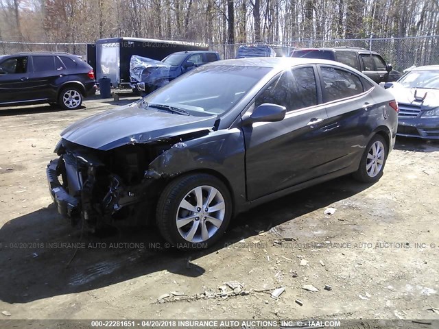 KMHCU4AE5CU121196 - 2012 HYUNDAI ACCENT GLS/GS/SE GRAY photo 2