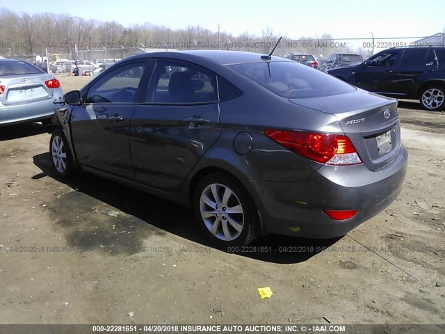 KMHCU4AE5CU121196 - 2012 HYUNDAI ACCENT GLS/GS/SE GRAY photo 3