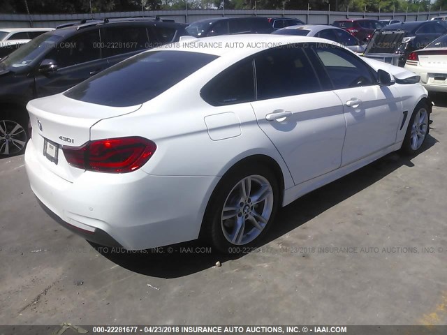 WBA4J1C56JBG77491 - 2018 BMW 430I GRAN COUPE WHITE photo 4