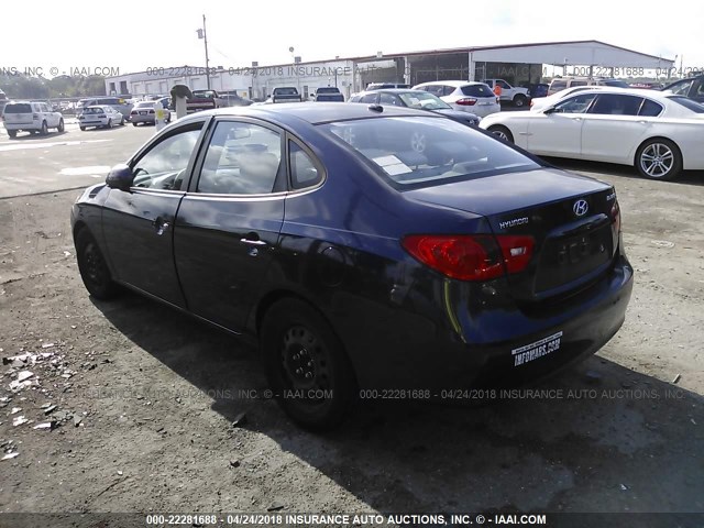 KMHDU46D18U299554 - 2008 HYUNDAI ELANTRA GLS/SE/LIMITED BLUE photo 3