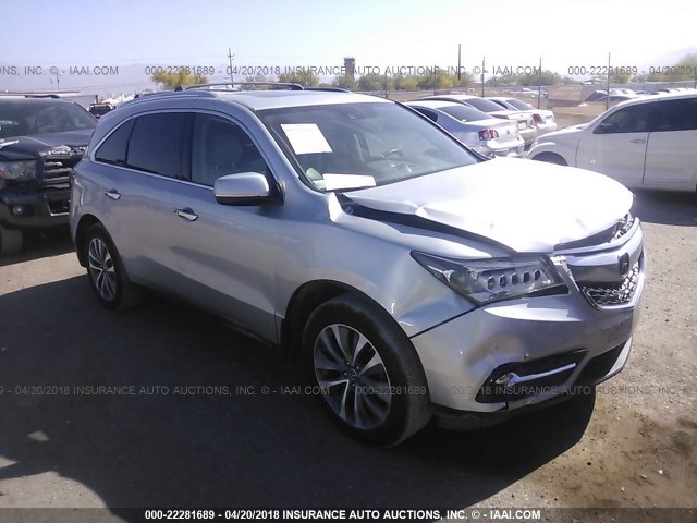 5FRYD4H46FB013379 - 2015 ACURA MDX TECHNOLOGY SILVER photo 1