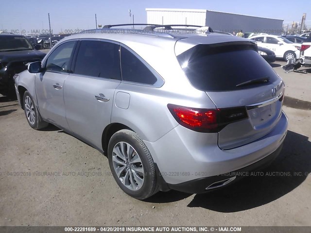 5FRYD4H46FB013379 - 2015 ACURA MDX TECHNOLOGY SILVER photo 3